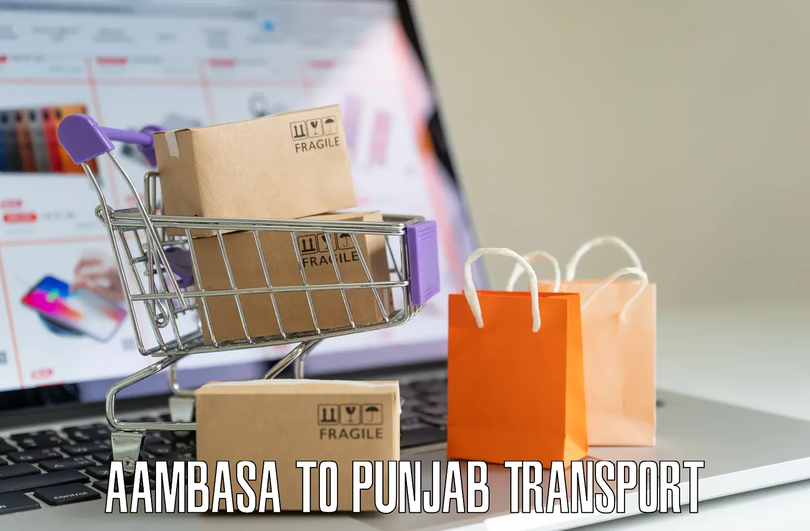 Two wheeler parcel service Aambasa to Zirakpur