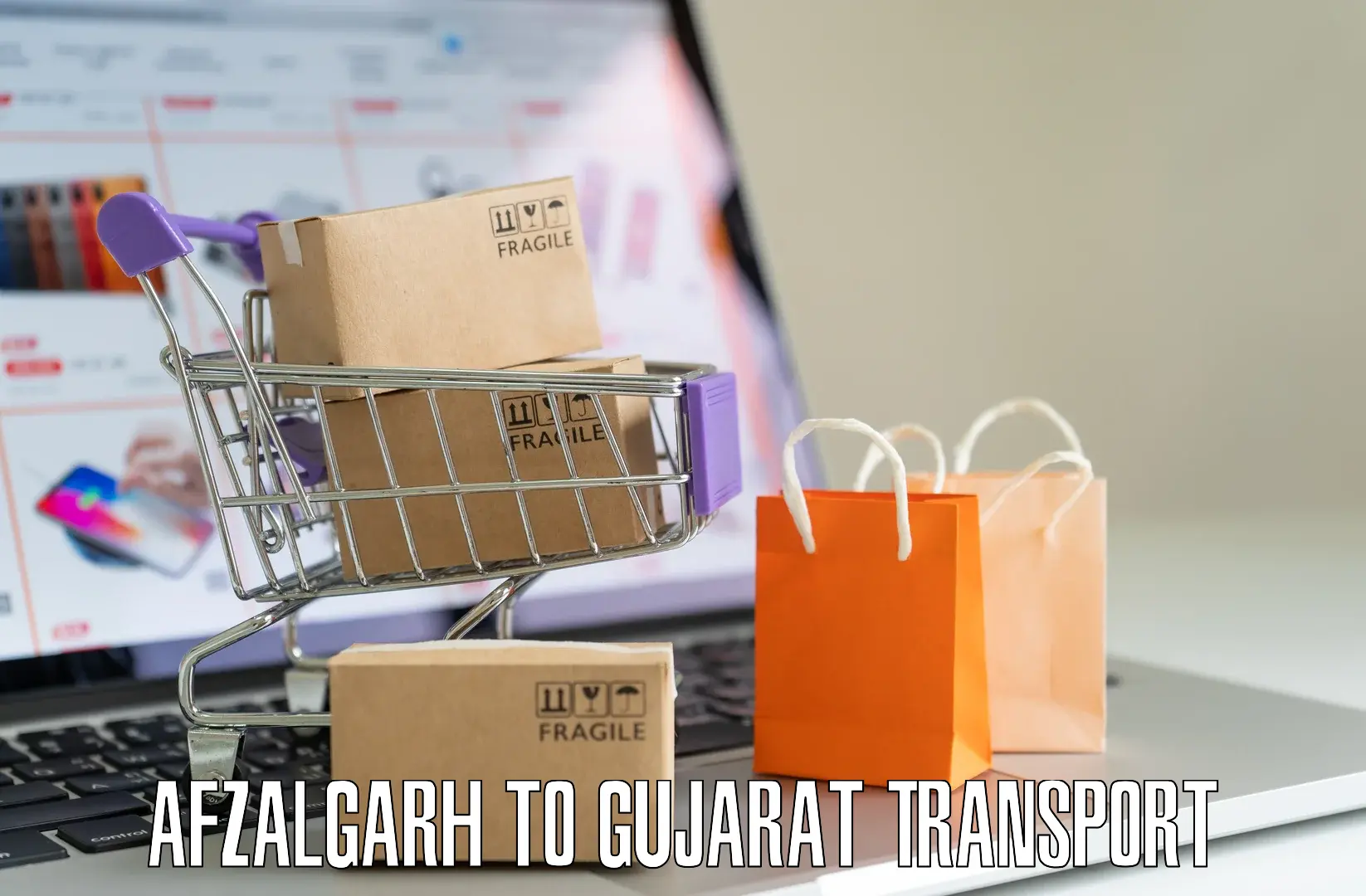 All India transport service Afzalgarh to Visavadar