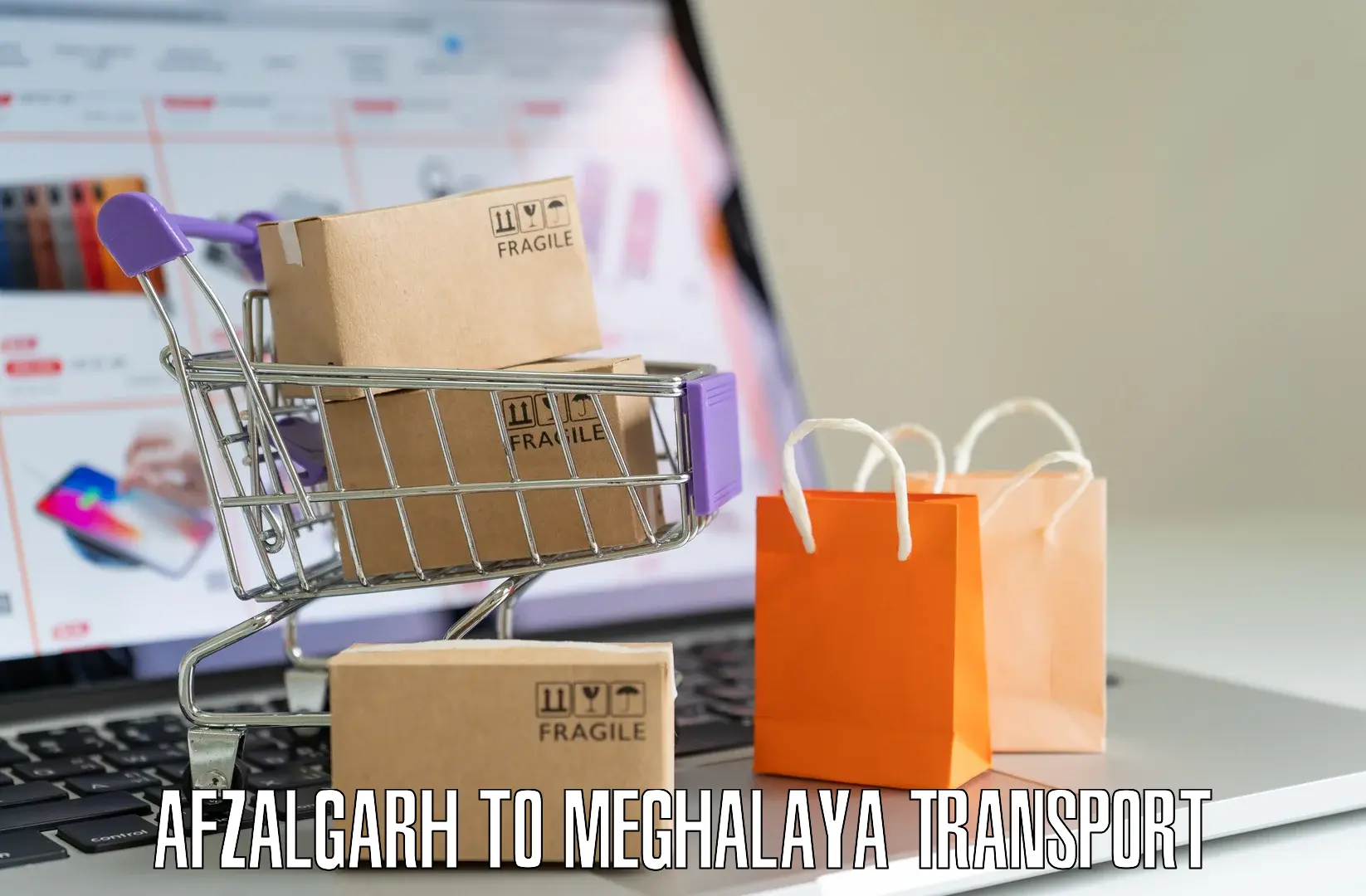 Vehicle parcel service Afzalgarh to Meghalaya
