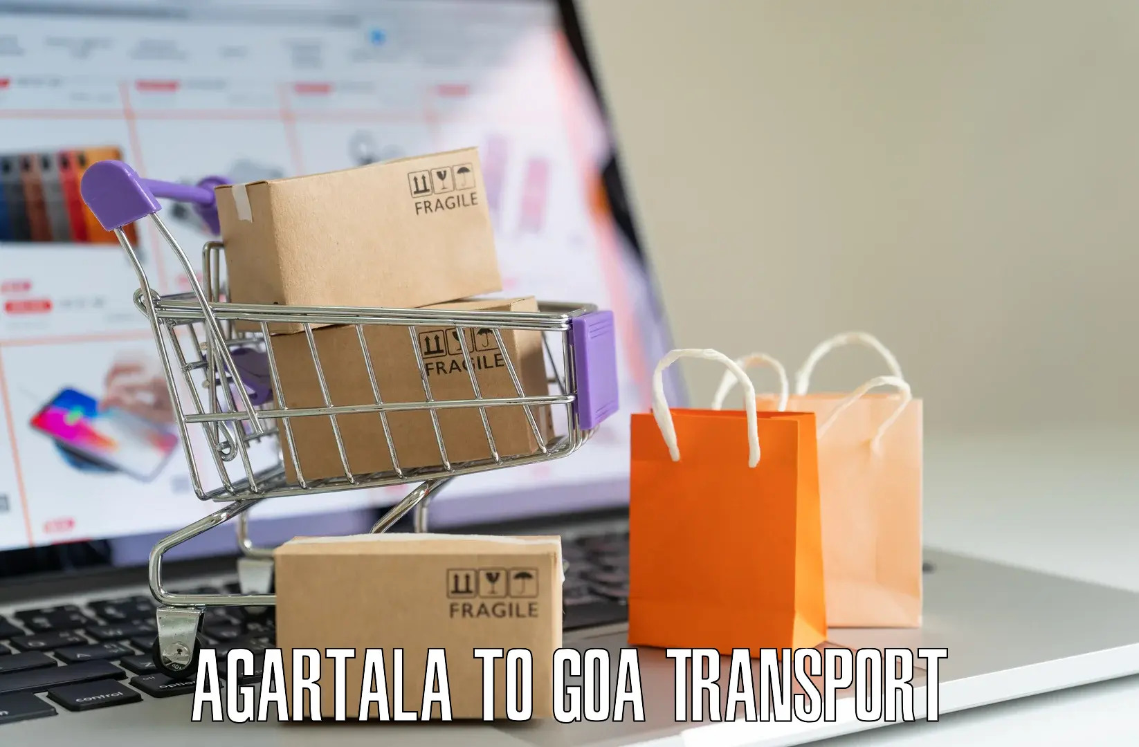 Vehicle courier services Agartala to South Goa