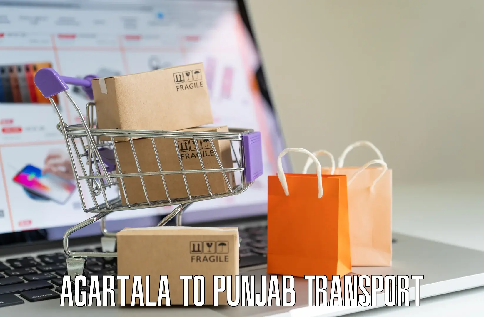 Two wheeler parcel service Agartala to Hoshiarpur