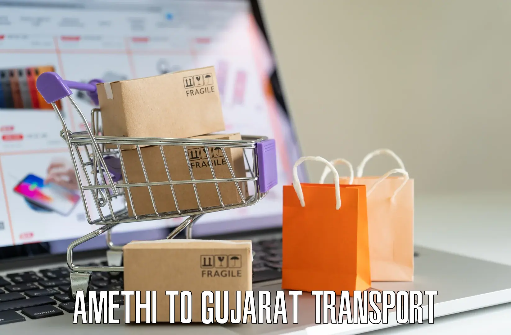 Nearest transport service in Amethi to Gujarat
